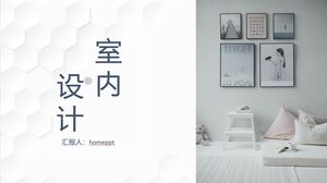 Photo wall background minimalist interior design PPT template download