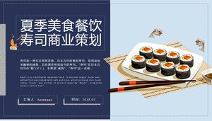Modèle PPT de planification commerciale de produits alimentaires et de sushi