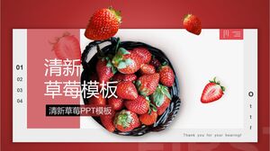 Kostenloser Download der PPT-Vorlage für rote frische Erdbeeren