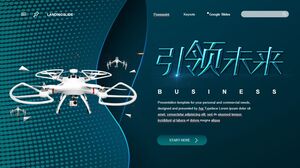 Tecnología liderando el futuro con antecedentes de drones: descarga gratuita de la plantilla PPT