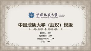 Çin Yer Bilimleri Üniversitesi (Wuhan) Şablonu