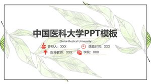 Çin Tıp Üniversitesi için PPT şablonu