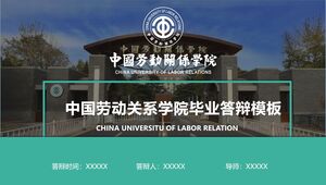 Modèle de soutenance de remise des diplômes pour l'Institut chinois des relations de travail