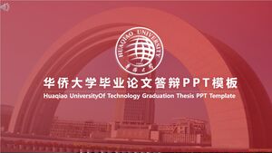 PPT-Vorlage für die Verteidigung der Abschlussarbeit der Overseas Chinese University