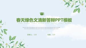 Spring Green Text Fresh Defense PPT Template