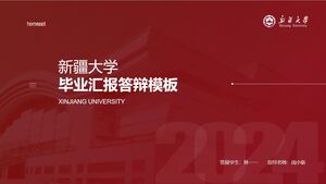 Modelo PPT para relatório de graduação e defesa da Universidade de Xinjiang