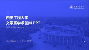 PPT-Vorlage für die Verteidigung akademischer Abschlussarbeiten der Xi'an Engineering University