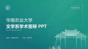 Modèle PPT de soutenance de thèse académique de l'Université agricole de Chine du Sud