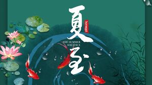 Green Watercolor Lotus Koi Background Summer Solstice Traditional Solar Terms Introduction PPT Template Green Watercolor Lotus Koi Background Summer Solstice Traditional Solar Terms Introduction PPT Template