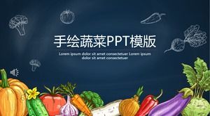 Small fresh hand-painted wind vegetable PPT template