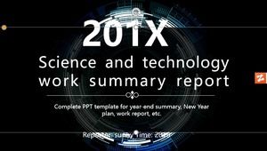 Liniendiagramm Tech Wind Jahr Arbeit Zusammenfassung Neujahrsplan PPT-Vorlage