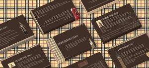 Small plaid background gentleman British style theme ppt template