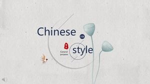 Ink Lotus Chinese style elegant PPT template