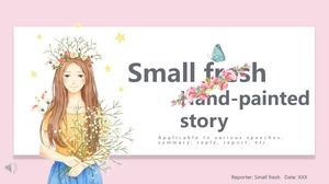 Small fresh hand-painted wind PPT template