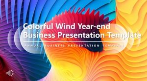 Colorful wind report report PPT template