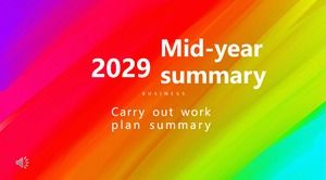 Colorful wind year work summary PPT template