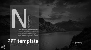 Minimalist European and American magazine style PPT template