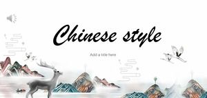 Tinta kreatif template PPT gaya Cina