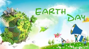 Small fresh world earth day PPT template