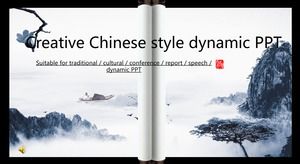 Modèle PPT de style chinois à l'encre