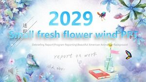 Small fresh flower wind PPT template
