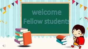 Small fresh welcome new students PPT template