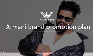 Modelo de PPT de livro de plano de promoção de marca Armani
