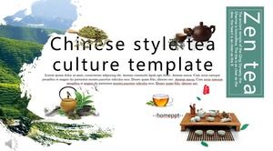 Modello PPT di cultura del tè in stile cinese