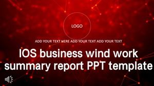 IOS raport podsumowujący prace wiatrowe biznesowe Szablon PPT