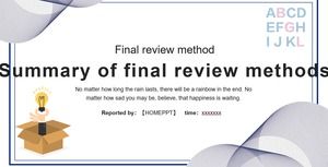 Final review method summary PPT template