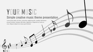 Einfache kreative Musikthema PPT-Vorlage
