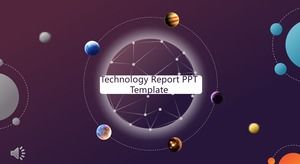 Renkli teknoloji rüzgar iş özeti raporu PPT şablonu