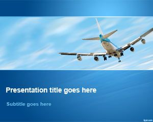 Flugzeug fliegt weg in Sky Powerpoint-Vorlage