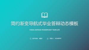 Green gradient top navigation papers defense PPT template