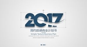 Gray-blue minimalistic texture business plan PPT template