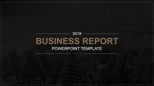 Templat PPT laporan bisnis hitam keren yang canggih
