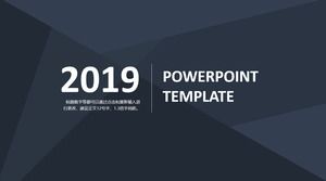 Dark blue low-key and steady business PPT template