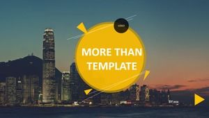 Yellow flattened tall on business PPT template