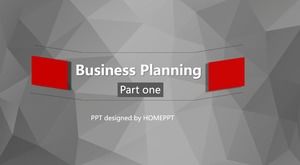Gray-red polygon atmosphere calm business PPT template