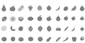 Grey food fruit drink tableware PPT small icon
