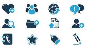 Blue 80 flat editable PPT small icons