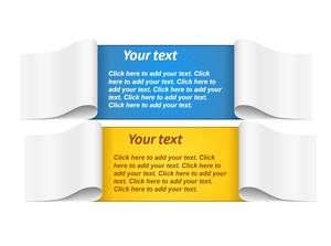Material PPT de caixa de texto em papel estéreo criativo azul e amarelo