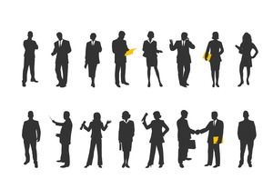 Black workplace white collar silhouette PPT picture material