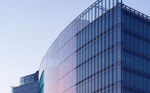 Błękitny biznesowego budynku budynku biurowego PPT tła obrazek