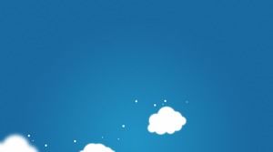 クールな青い空と白い雲PPT背景画像