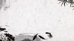 Imagem de fundo de estilo chinês PPT de papiro retrô de tinta