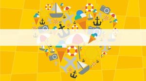 Yellow cartoon travel leisure PPT background picture
