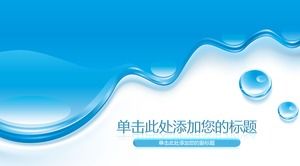 Tropfeneffekt PPT-Hintergrundbild des blauen Wassers