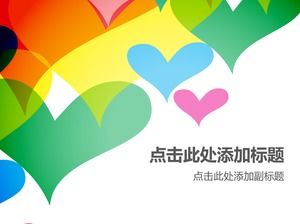 Color heart shaped PPT background picture