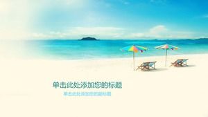 Imagine de fundal PPT albastru vacanță la malul mării